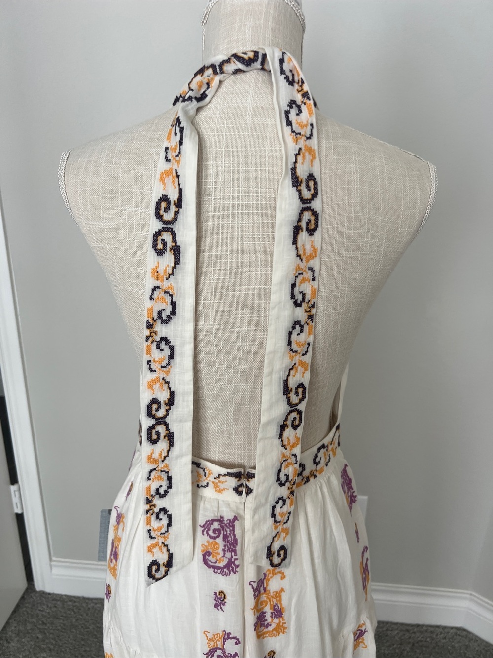 By Anthropologie Medallion embroided Halter Maxi Dress - Picture 11 of 16